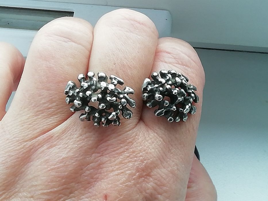 Rytosztuka klipsy srebrne 9,8 g