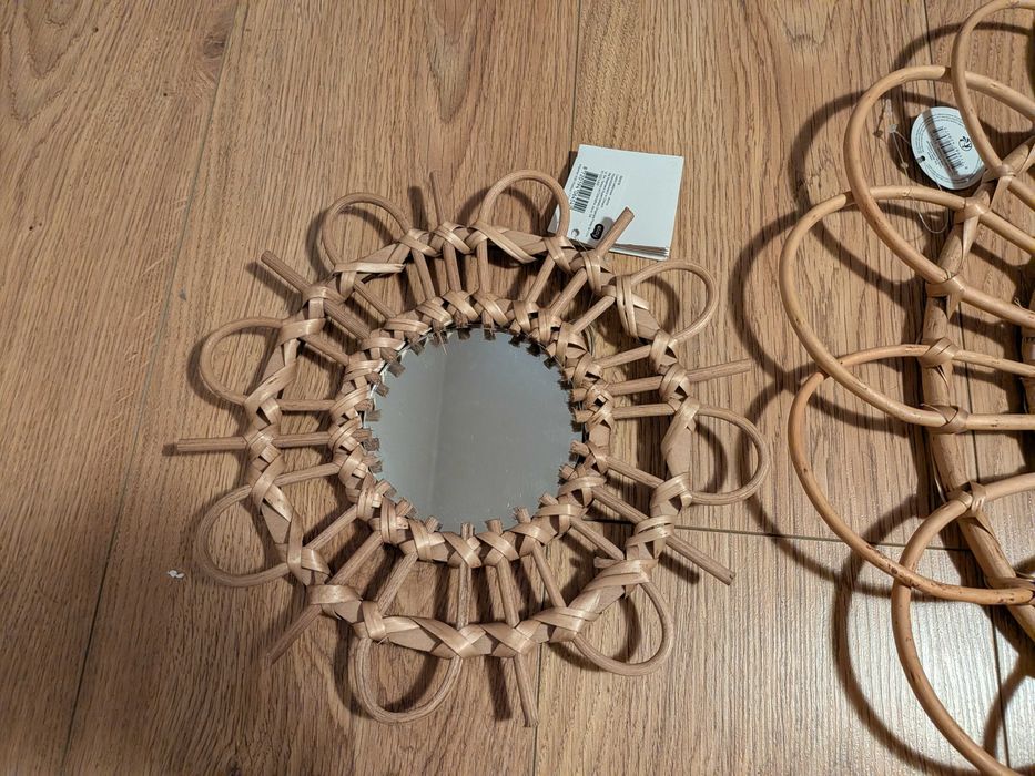 Rezerwacja Lustro lustra lusterko dekoracja lusterka Boho wiklina wikl