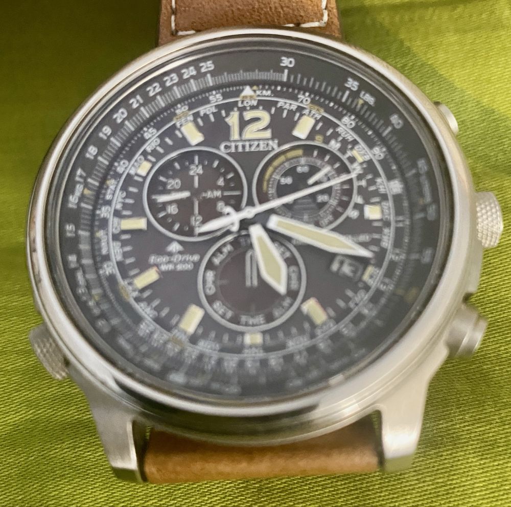 Relogio Citizen Pilot cronografo Eco Drive ,45 mm ,lindo
