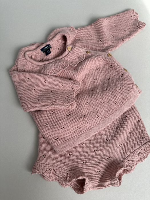 Костюм кардиган + блумери вязаний