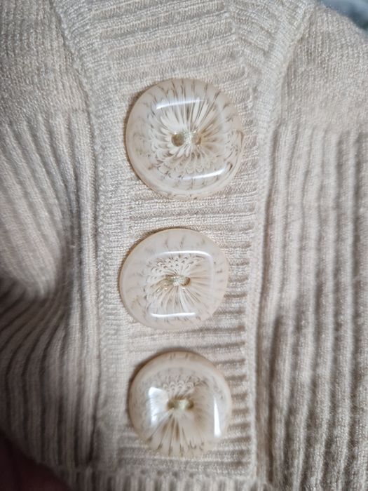 Beżowy sweter Cotton Light z wełną, rozmiar L/XL, modny