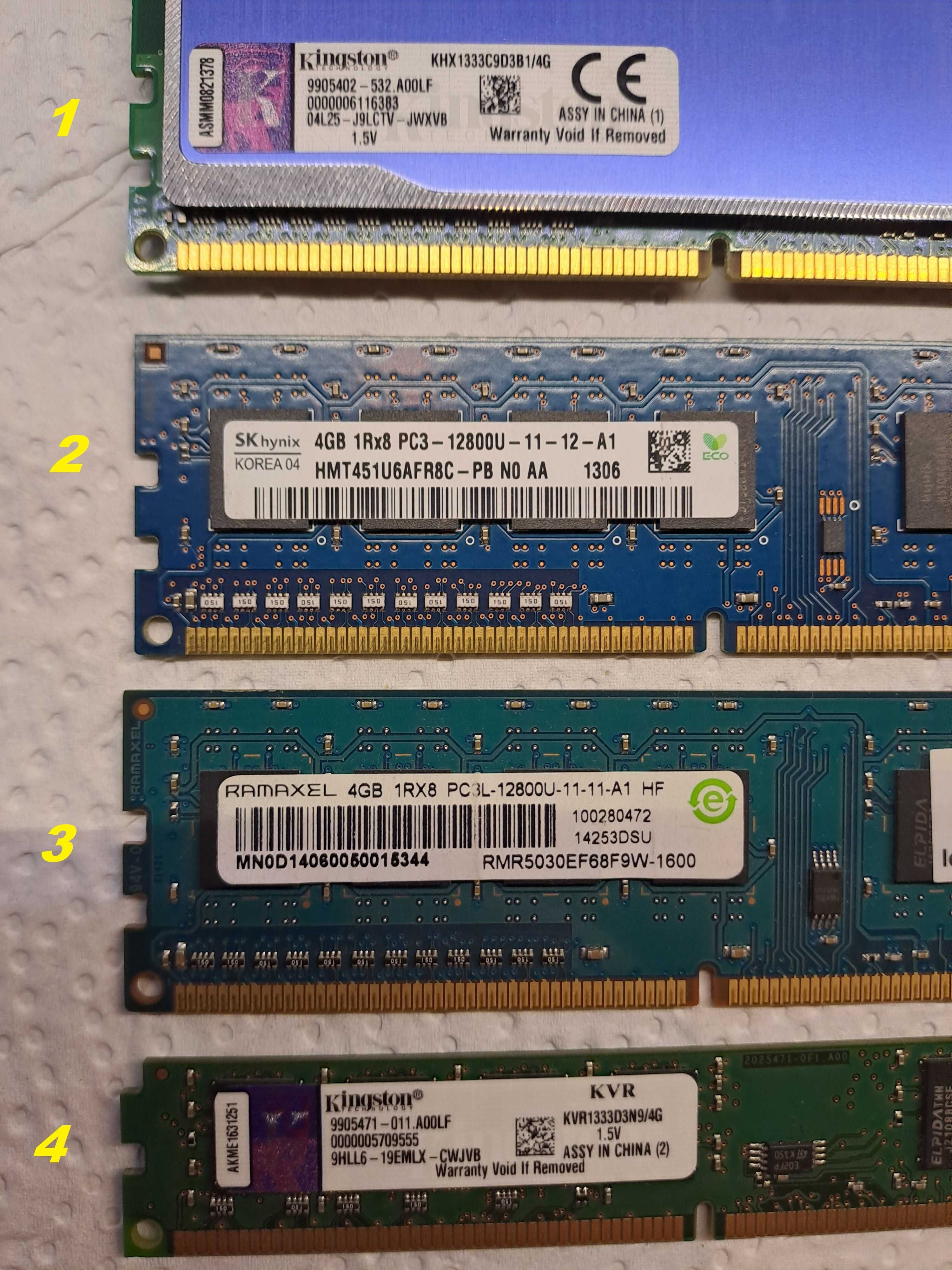 Pamięć RAM DDR3 16GB Kingston - SK Hynix - Ramaxel 4*4GB