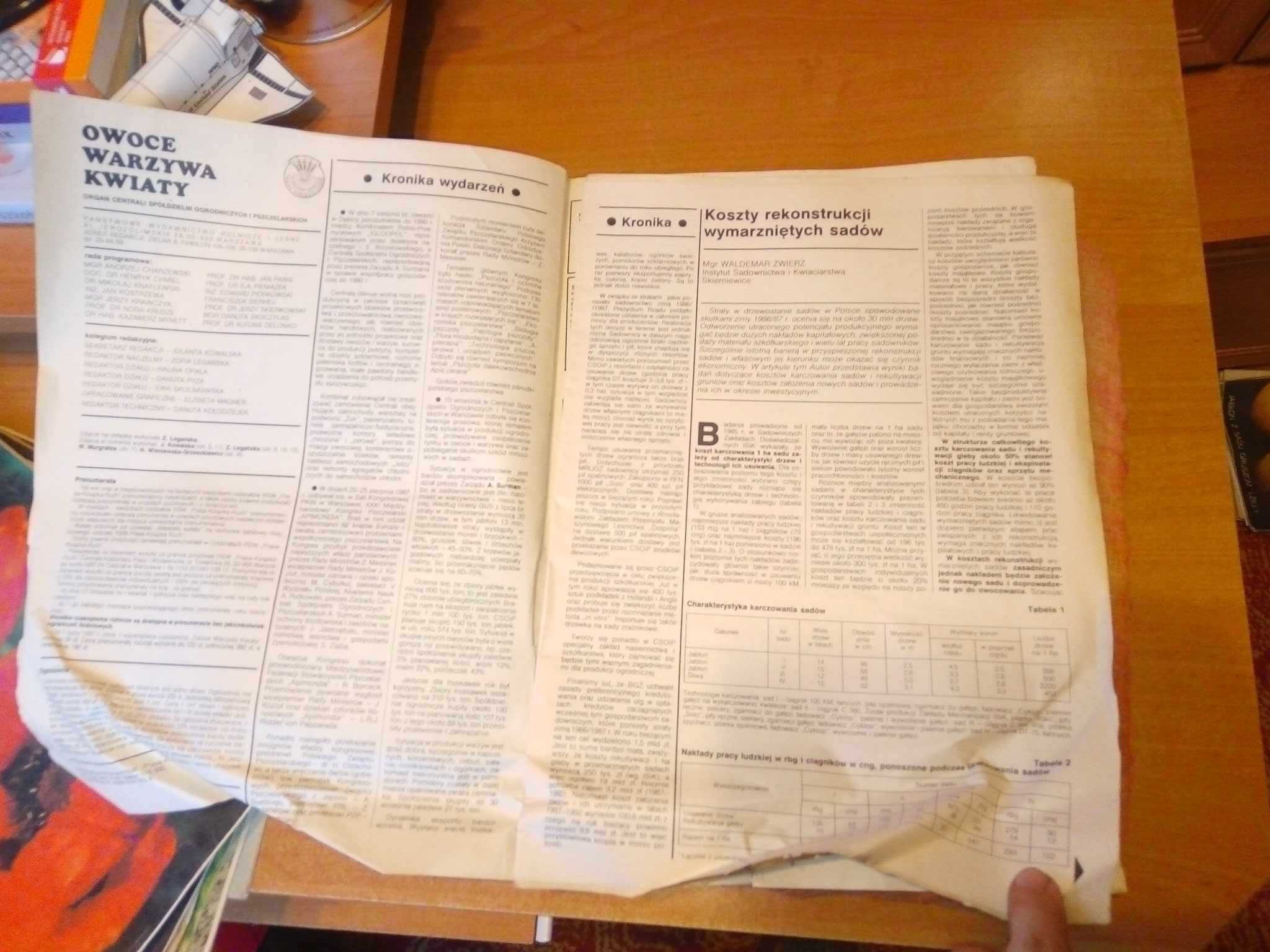 Owoce warzywa kwiaty dwutygodnik 22 1987 ogrodniczy gazeta czasopismo