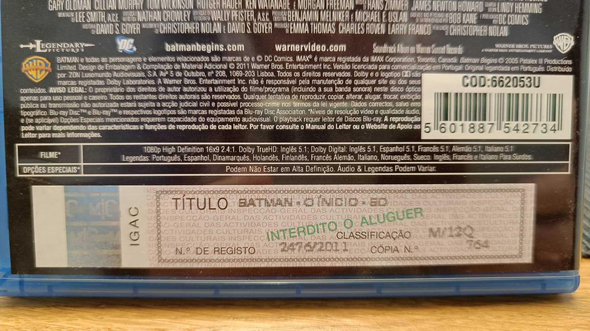 Batman O Cavaleiro das Trevas Bluray PT