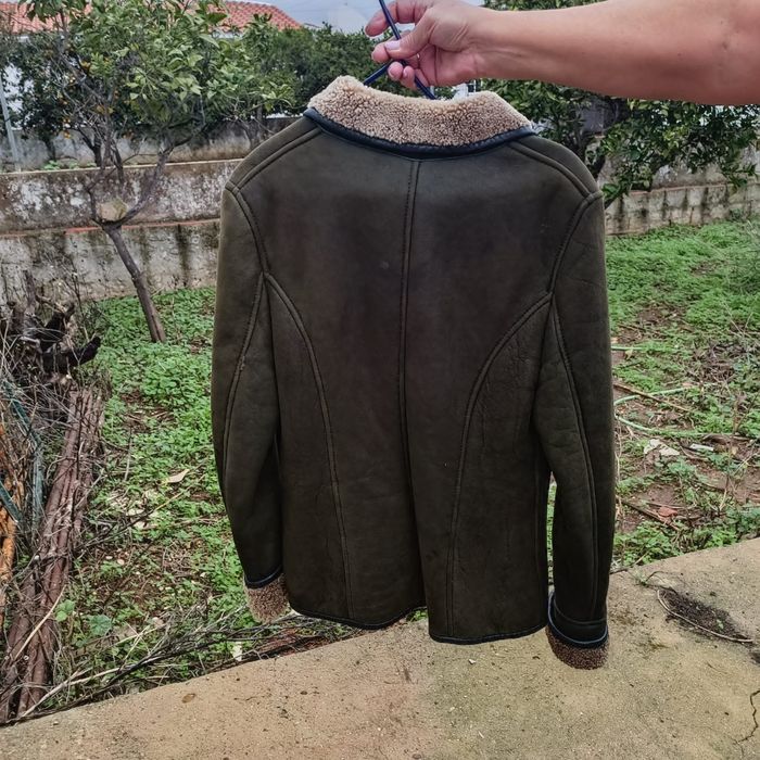 Casaco de pele genuína castanho