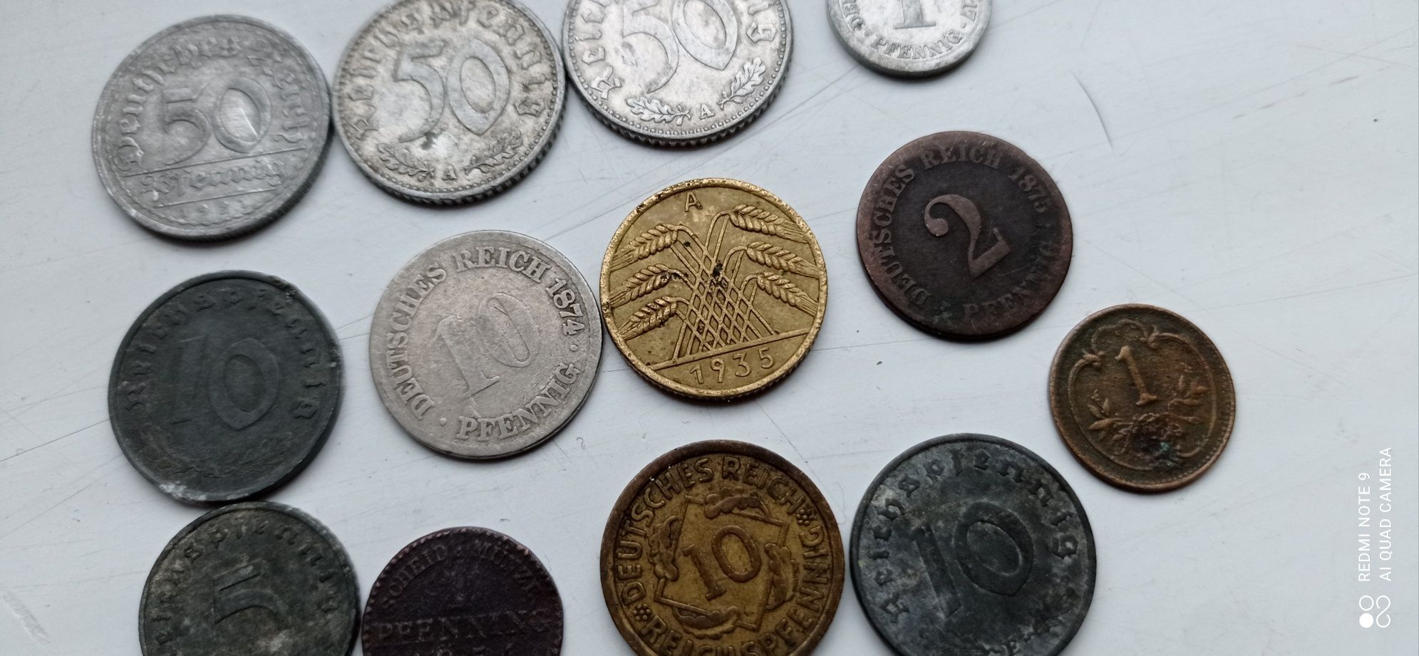 Zestaw starych niemieckich monet