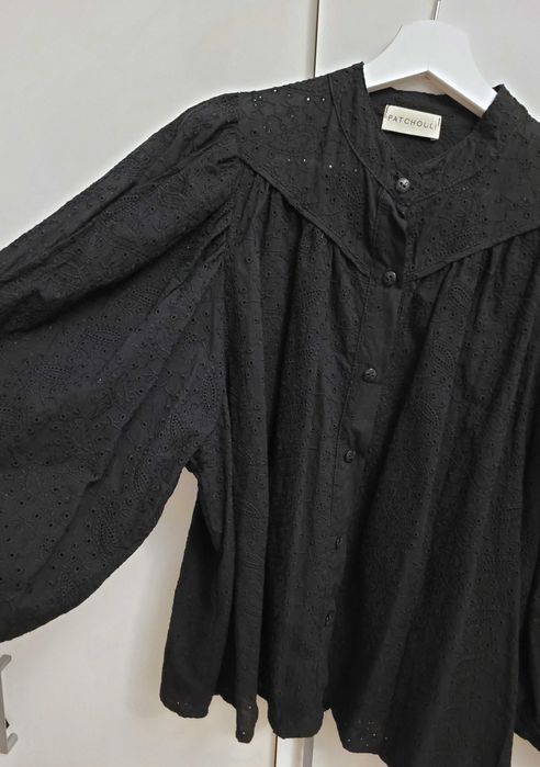 Patchouli koszula Rodeo czarna bufiaste rękawy boho haftowana piękna