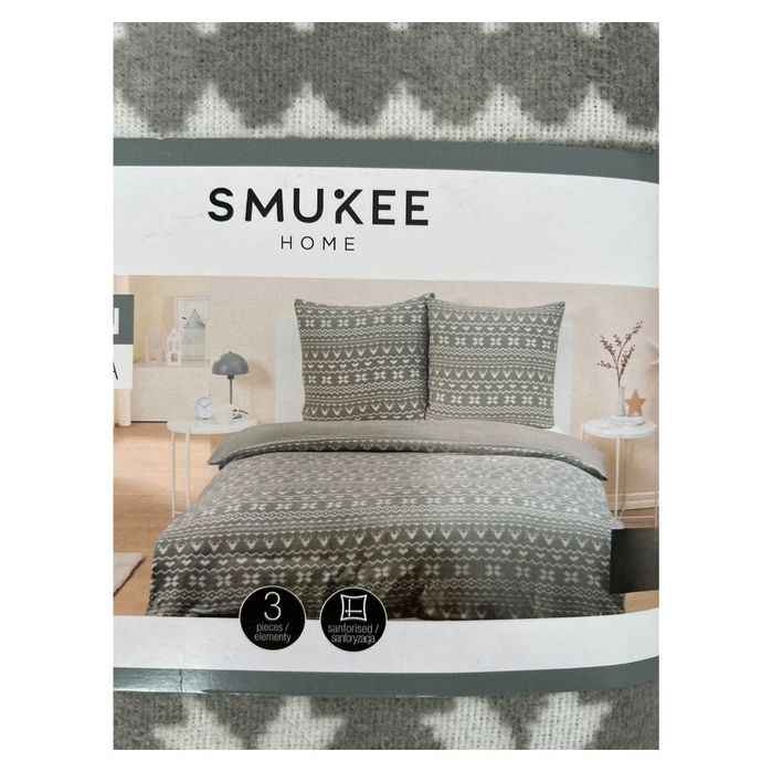 Pościel polarowa Smukee 220x200 jasnoszara