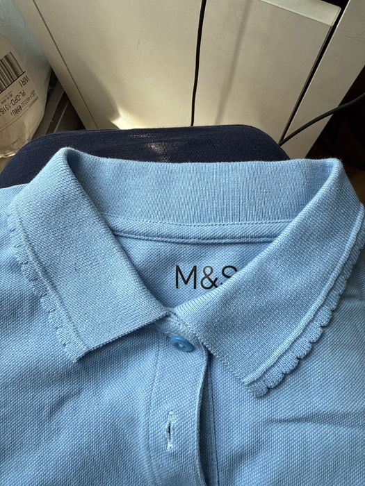 Koszulka Polo niebieska m&s 2szt 8/9 lat