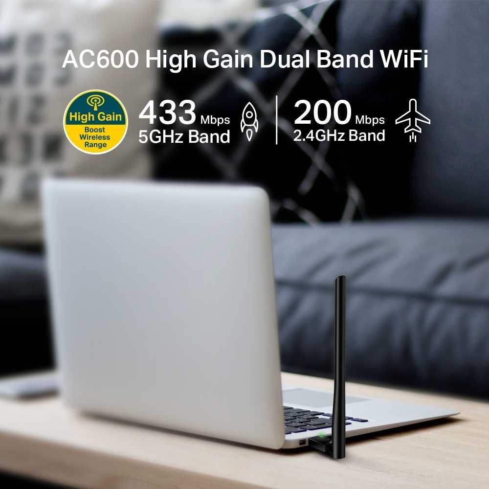 Новый 5 ГГц Wi Fi USB‑адаптер Тп линк Арчер T2U Plus AC600 v1.0
