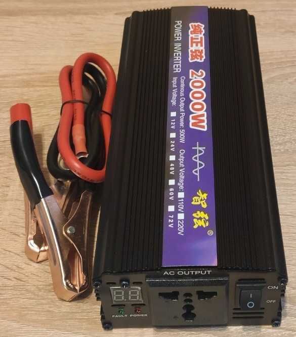 Перетворювач напруги с чистим синусом 12\220 2000W в наявності