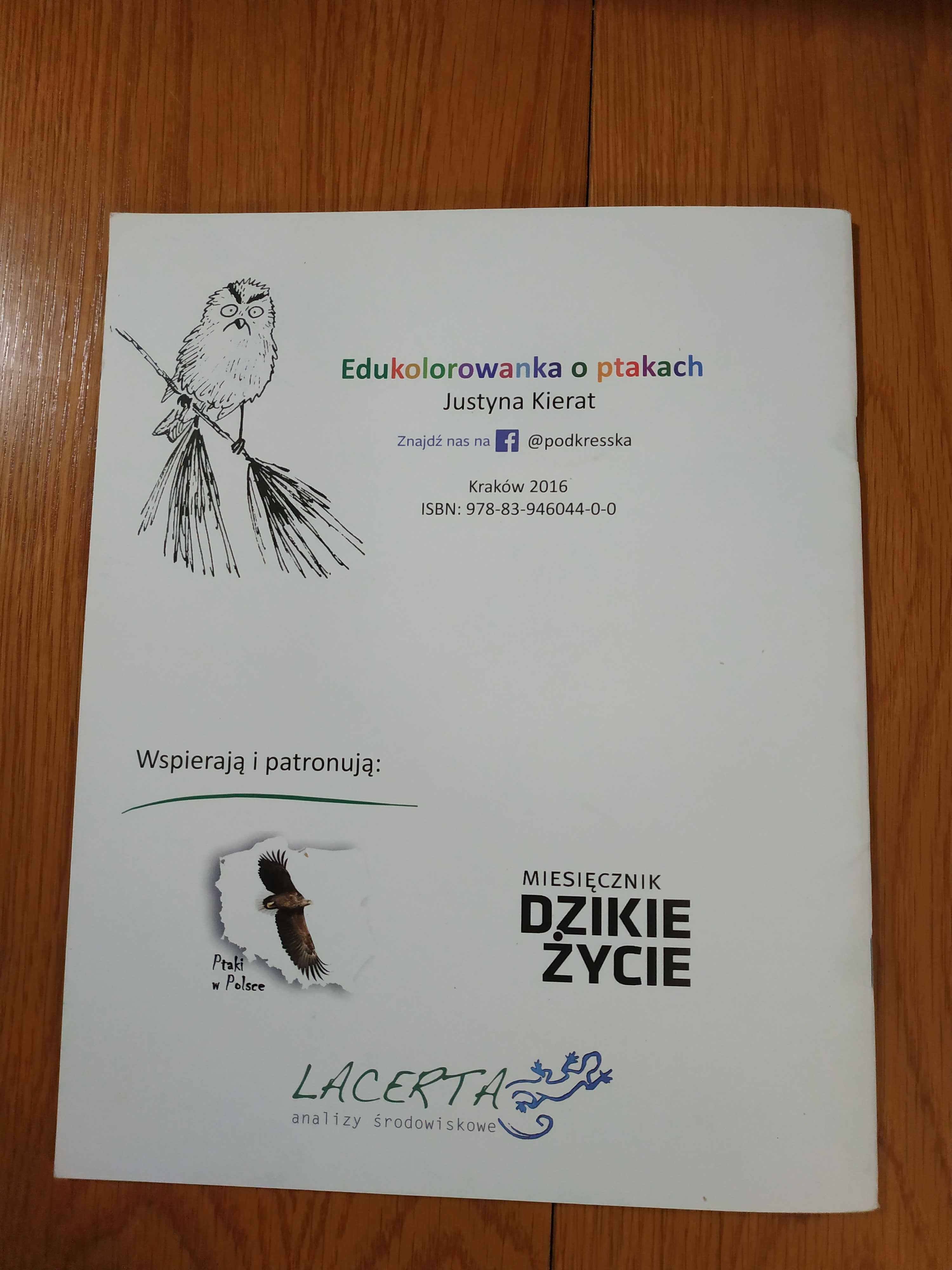 Kolorowanka - Edukolorowanka o ptakach (Justyna Kierat)