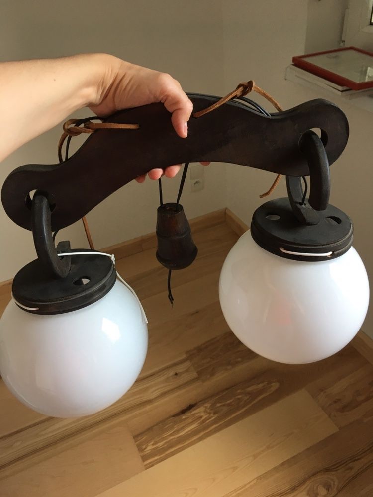 Stylowa lampa drewniana wenge