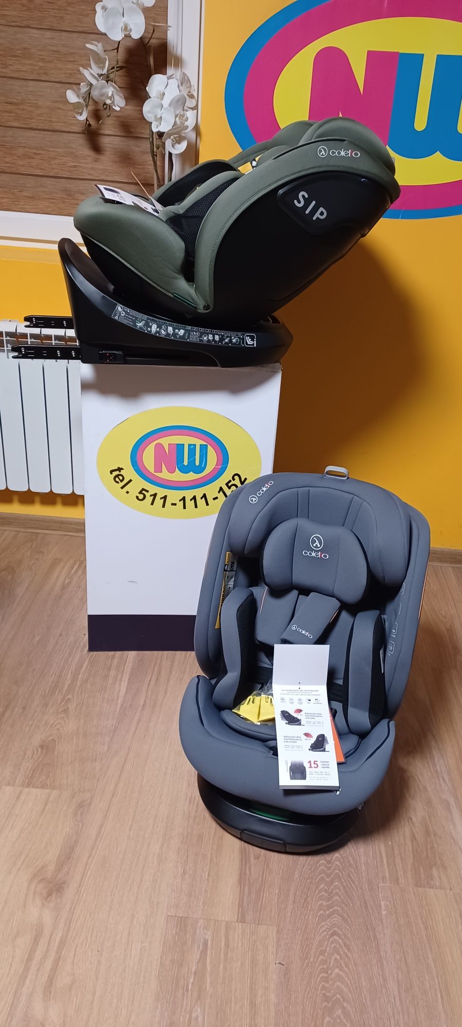 Nowy fotelik samochodowy obrotowy ISOFiX SKLEP NW