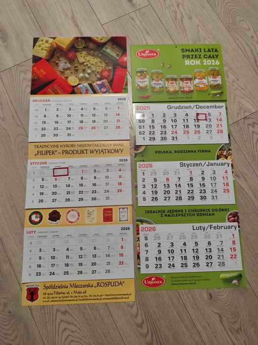 Kalendarze ścienne 2026 - 2 sztuki