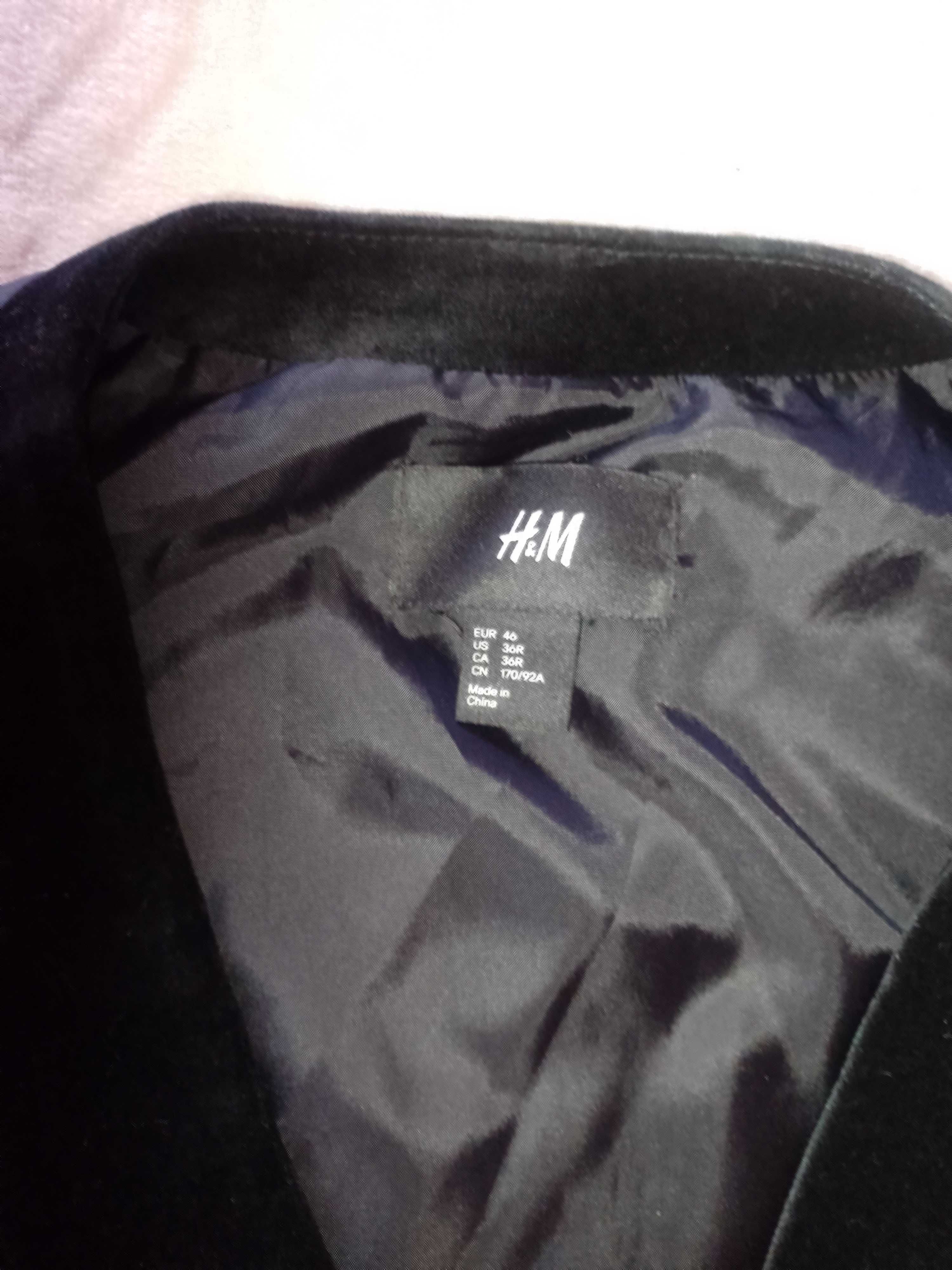 (S) H&M/ Aksamitna kamizelka garniturowa z Londynu, NOWA