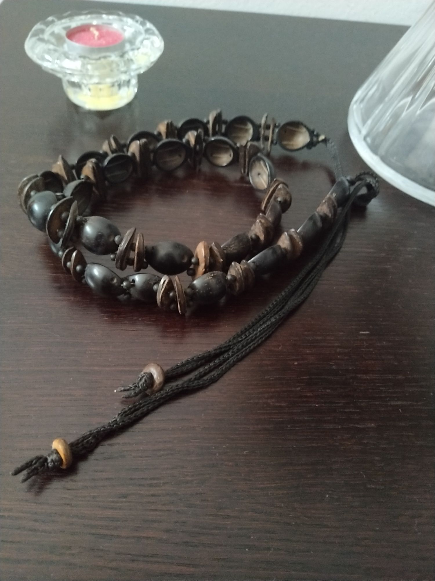 Cinto preto e castanho estilo étnico, original