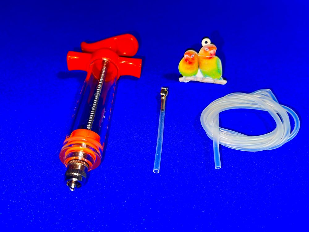 Seringas e ponteiras para aves de medio porte