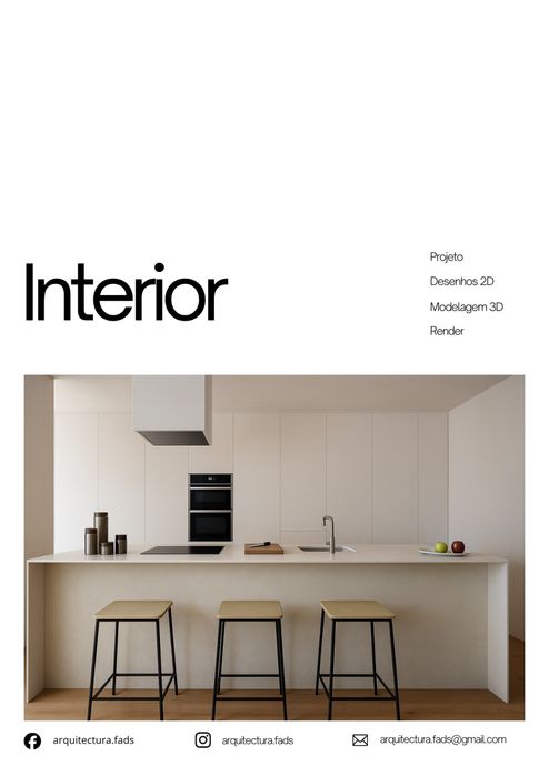 Imagem 3D render realista. Visualização arquitetónica