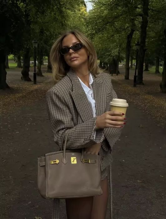 Ретро клетчатий пояс, куртка, шорты, комплект, женский блейзер