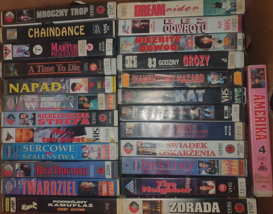 Kasety wideo vhs 55szt
