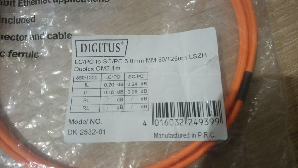 Digitus kabel światłowód Duplex OM2   1m