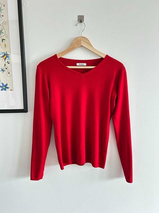 Damski czerwony sweter z wiskozy 80% M Colloseum