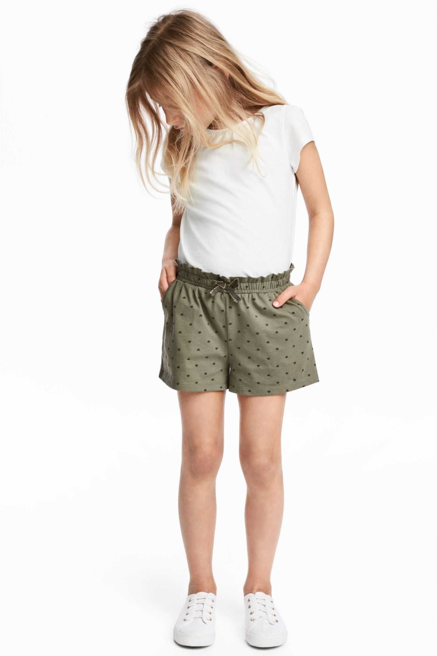 Dżersejowe szorty spodenki H&M khaki roz 122/128