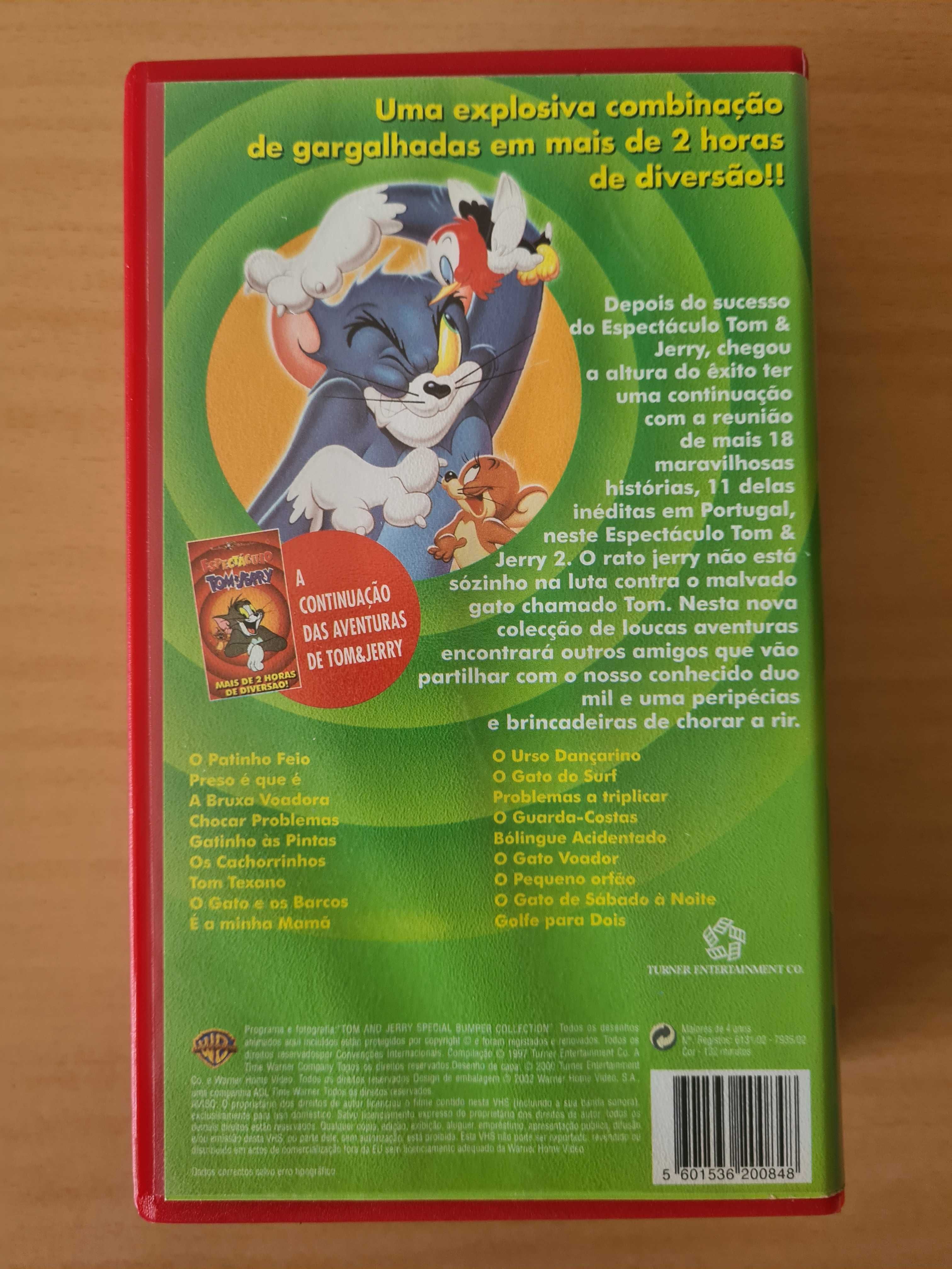 1 pack VHS com desenhos animados "Espectáculo Tom & Jerry 2"