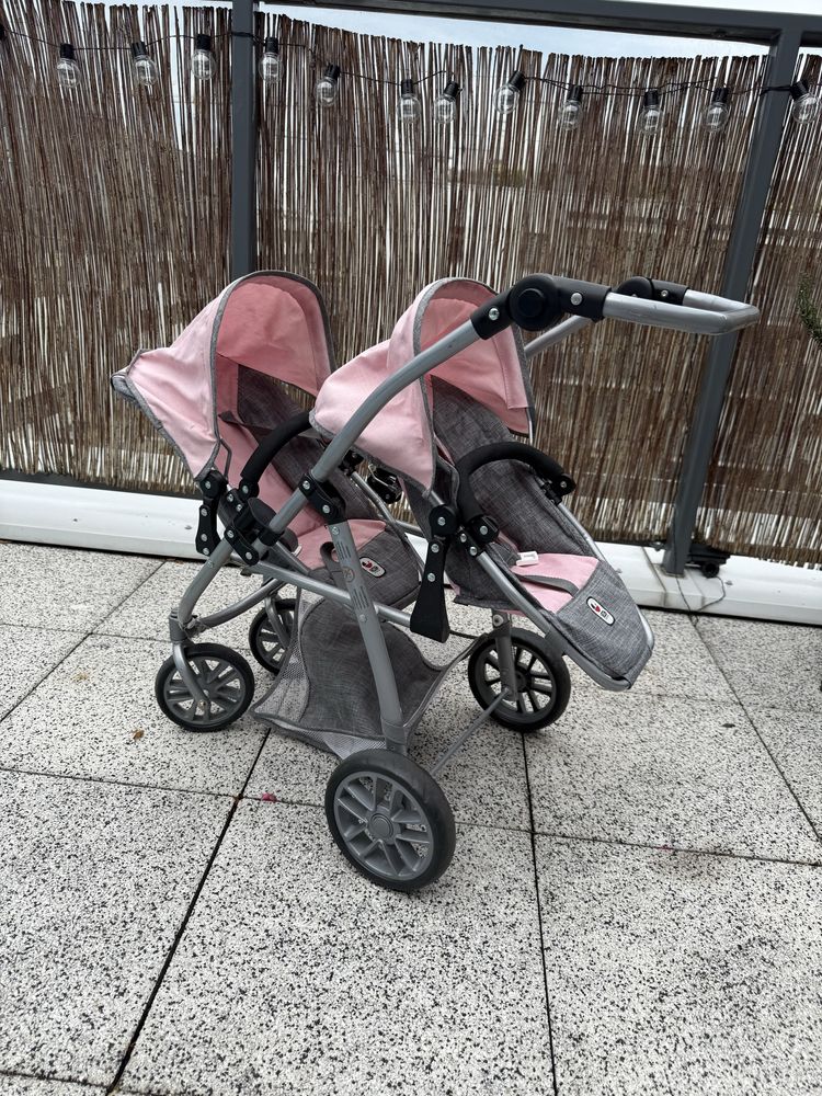 Podwójny wózek dla lalek