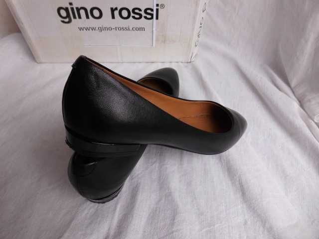 Gino Rossi skórzane balerinki baletki lakierki- obcasy 36