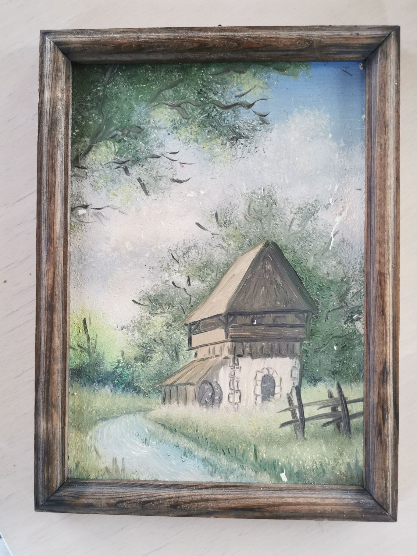 Obraz olejny sztolnia 22x17cm