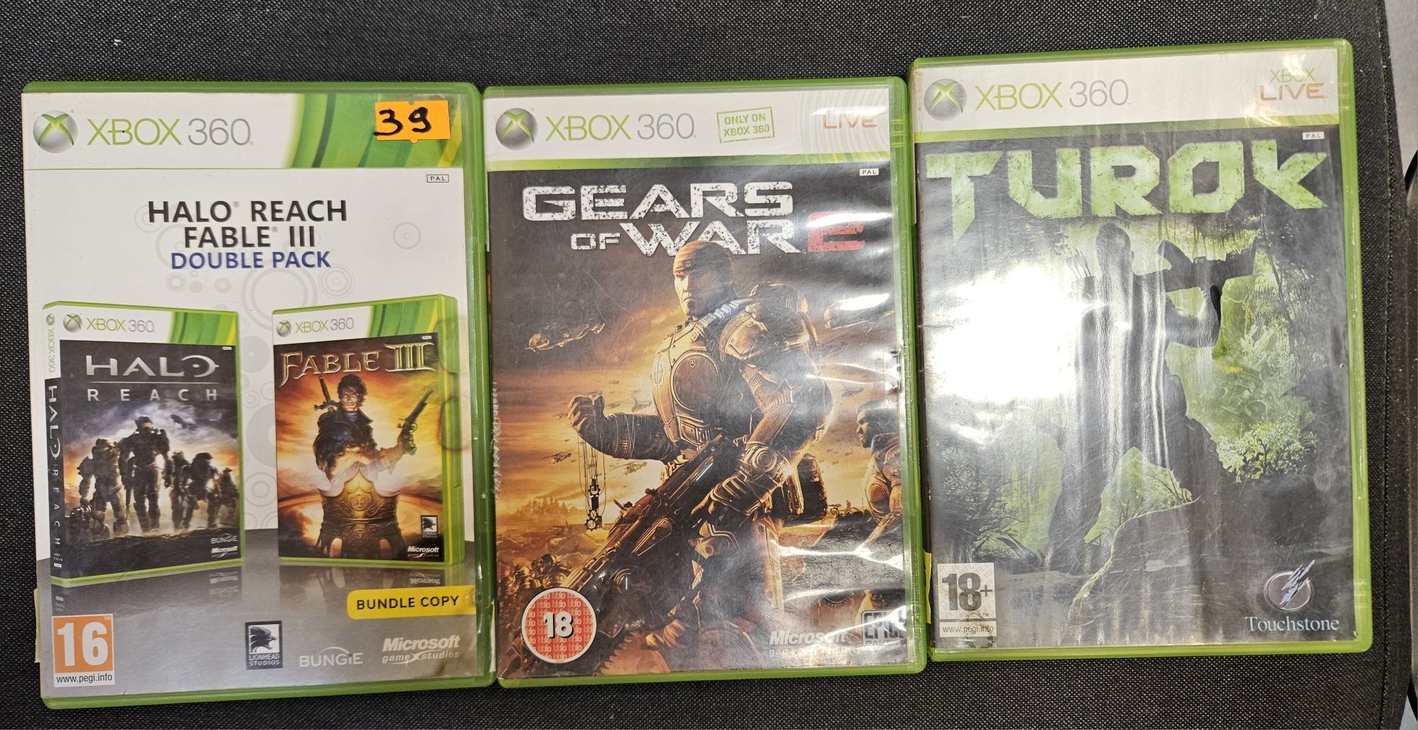 4 Gry na Xbox 360 /  Halo Fable GoW2 Turok / Xbox360