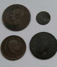 D M340,Stara moneta 10 reis, centesimi,lepta 1826 d 1891 Włochy Grecja