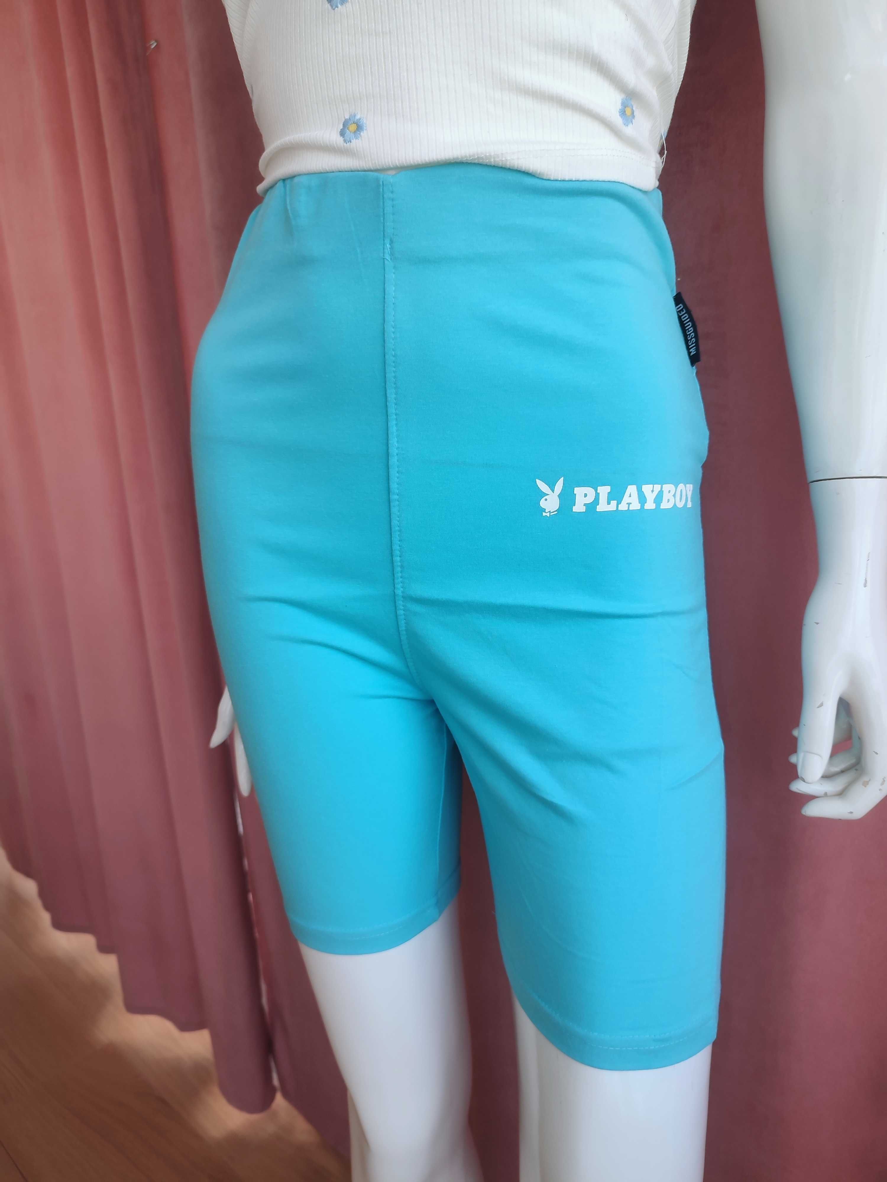 Spodenki damskie szorty sportowe kolarki Missguided Playboy r. M
