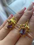 Серьги из серебра 925 пробы с натуральными камнями