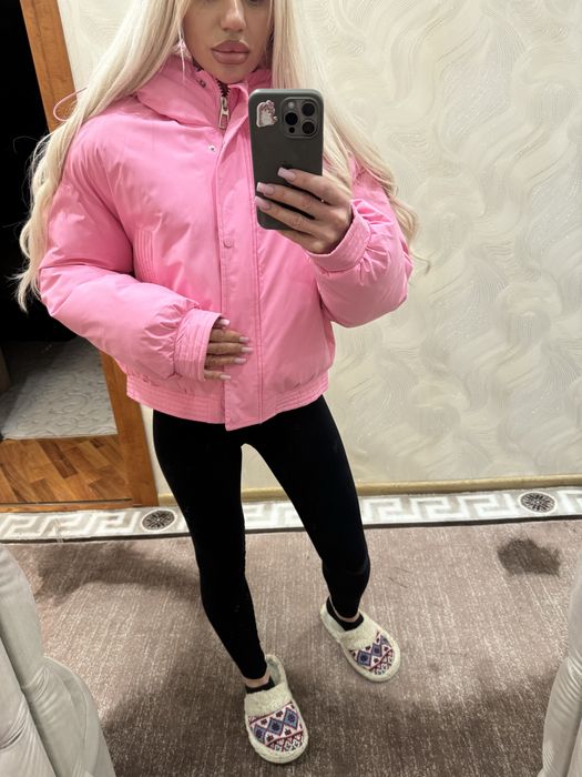 Зимня женская  куртка ,оверсаейз ,цвет барби!