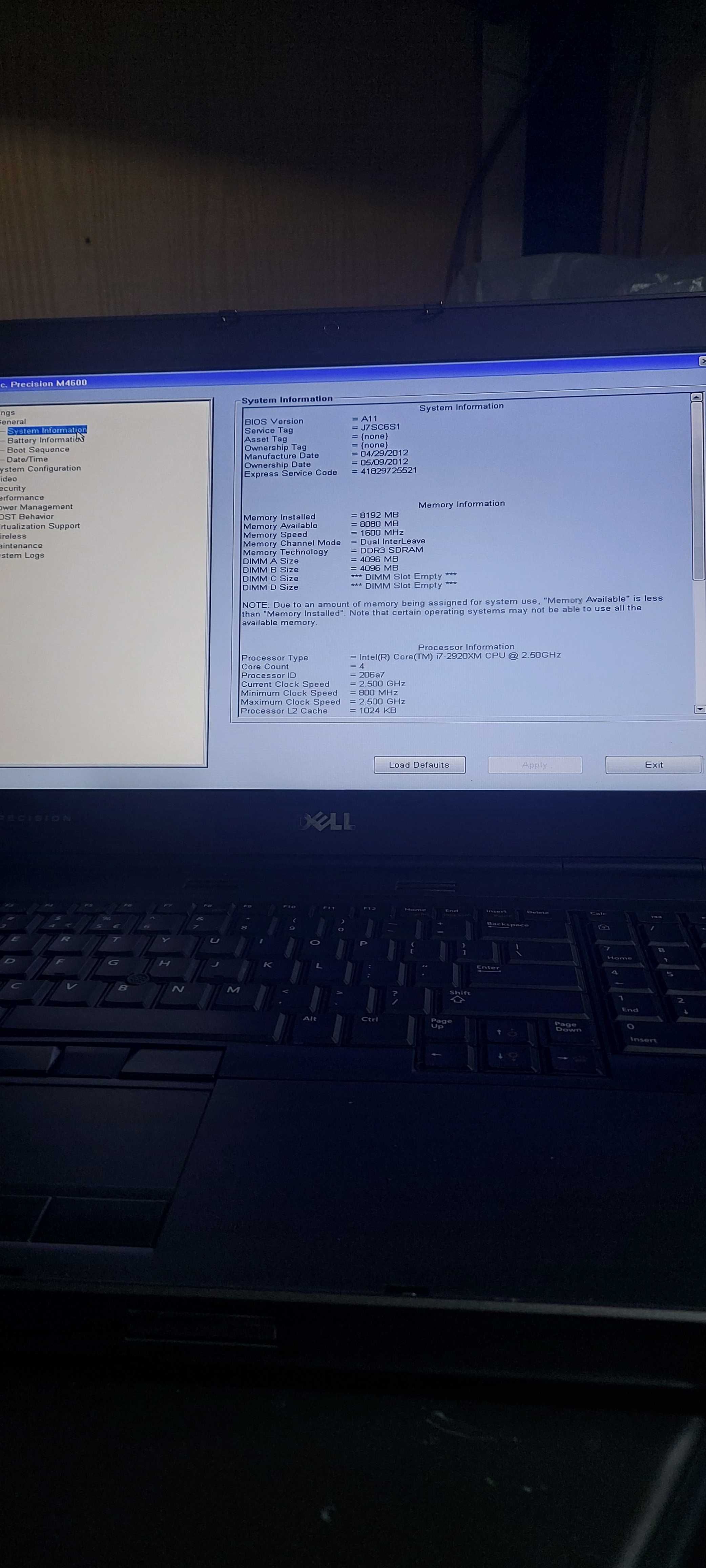 DELL Precision M4600 15.6" Intel Core i7-2620M uszkodzony