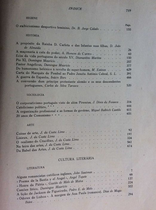 Brotéria. Revista Contemporânea de Cultura ,1932. Ver índice.