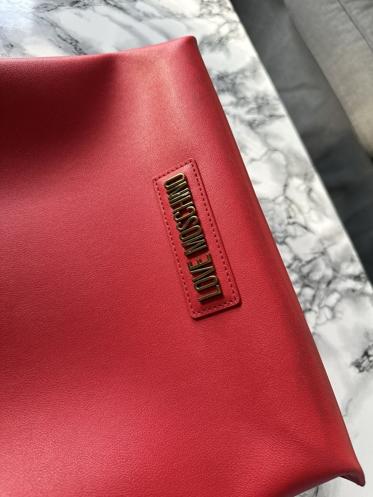 Torebka love moschino czerwona na ramię shopper bag