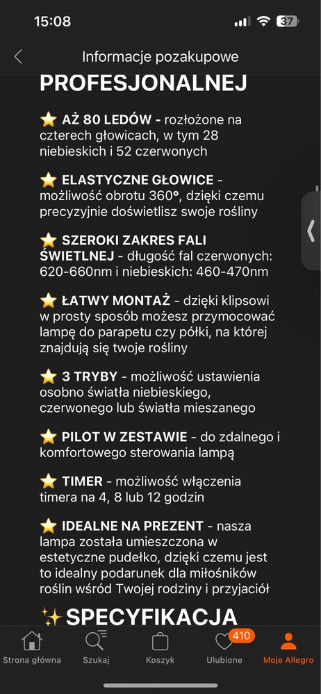 Lampa do wzrostu roślin poczwórna z adapterem sieciowym i pilotem