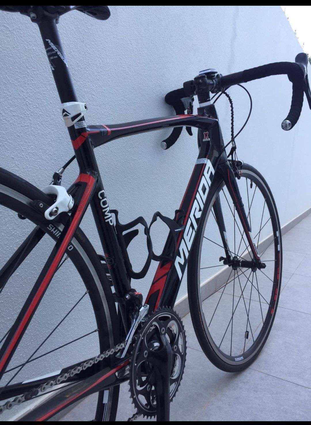 Bicicleta de estrada Merida em carbono. Tamanho S.