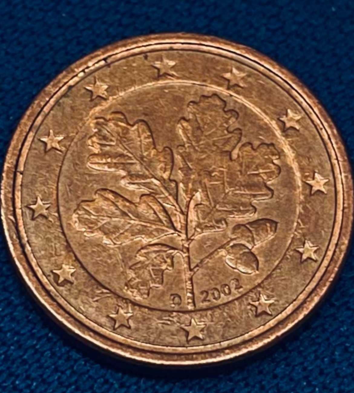 Moeda de 1 cêntimo de 2002 Alemanha Letra D