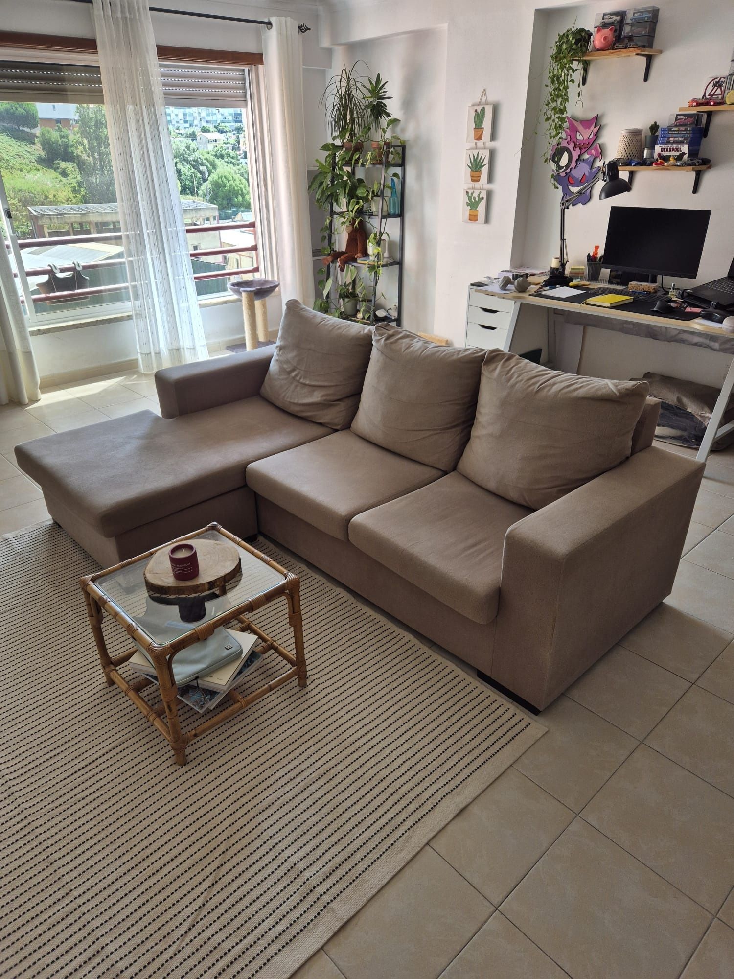 Sofa Taupe com chaise longue