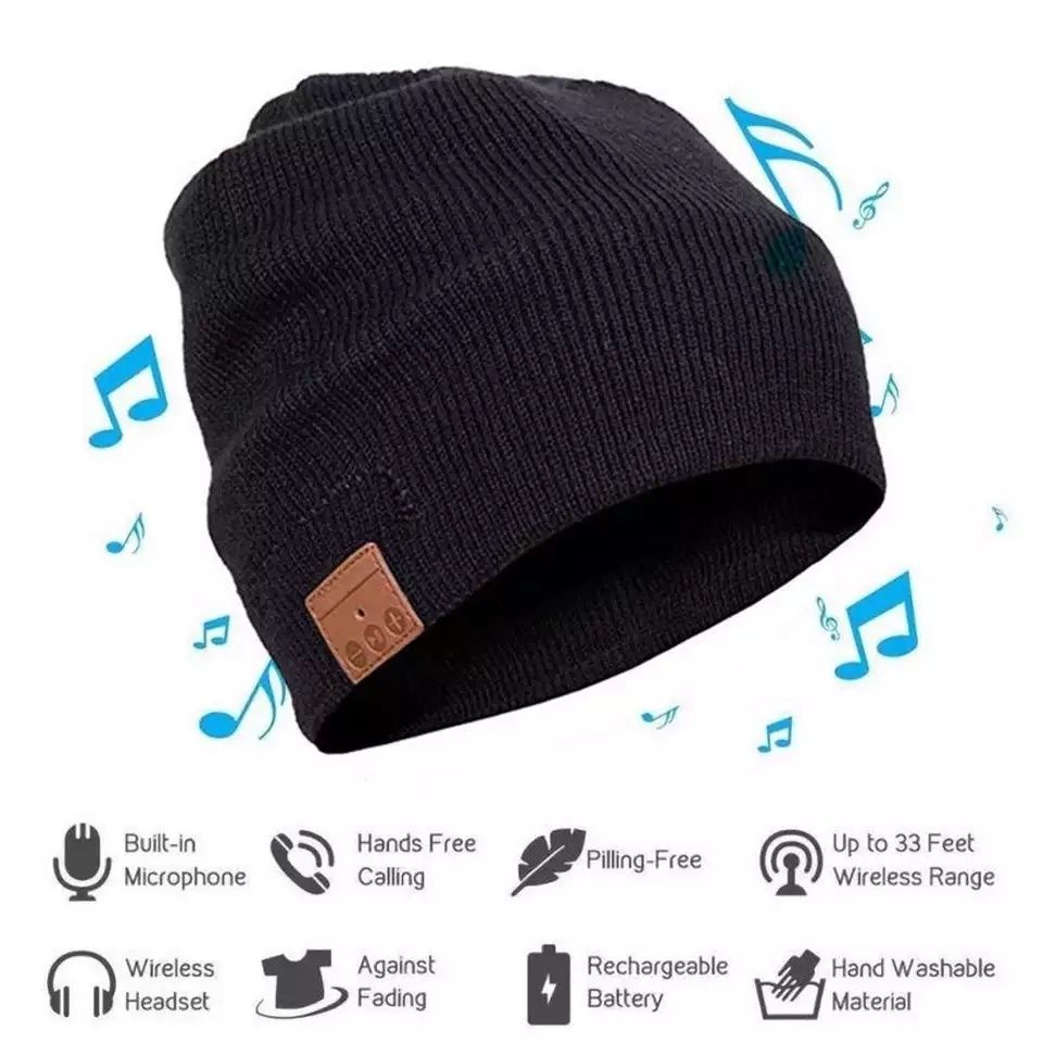 Novos! Gorro com auriculares Bluetooth 5 Cinza