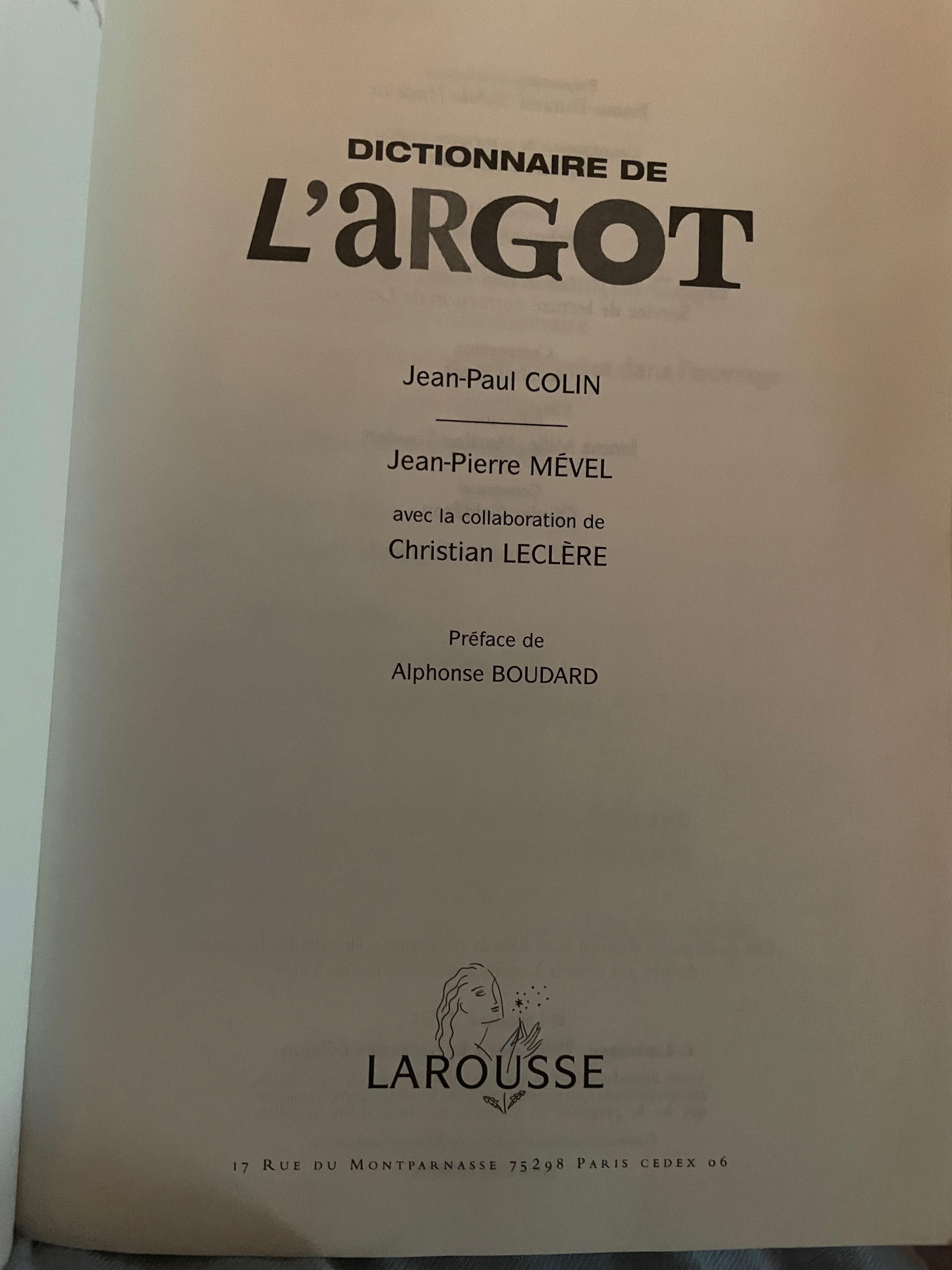 Dictionnaire de l’argot da Larousse