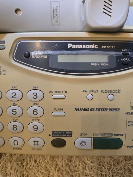 Telefaks fax Panasonic folia na wyświetlaczu
