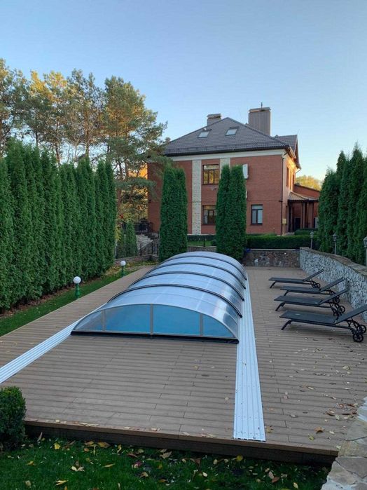 3-этажный Дом (500м2) 30 соток, с шикарным бассейном, Лесники