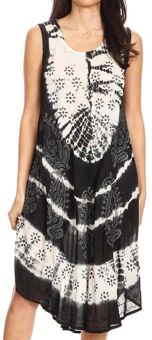 Sakkas 19307 - Damska koszulka maxi na co dzień Ambra Tie Dye