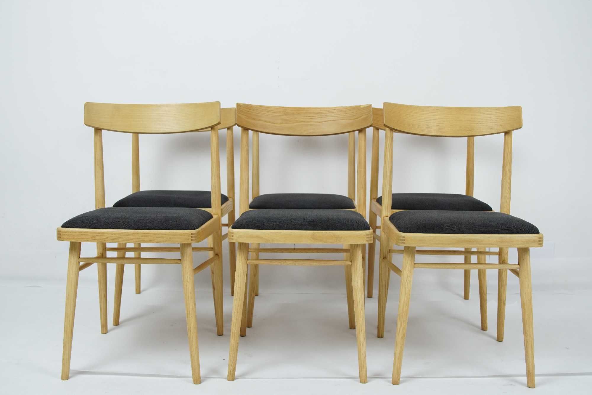 Komplet jesionowych krzeseł TON, Czechosłowacja lata 60
